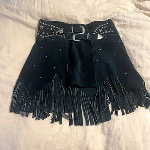 Understated Leather Paris Texas Full Skirt in black! Size Small !!!